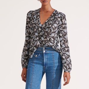 Veronica Beard Lowell Floral Print Blouse